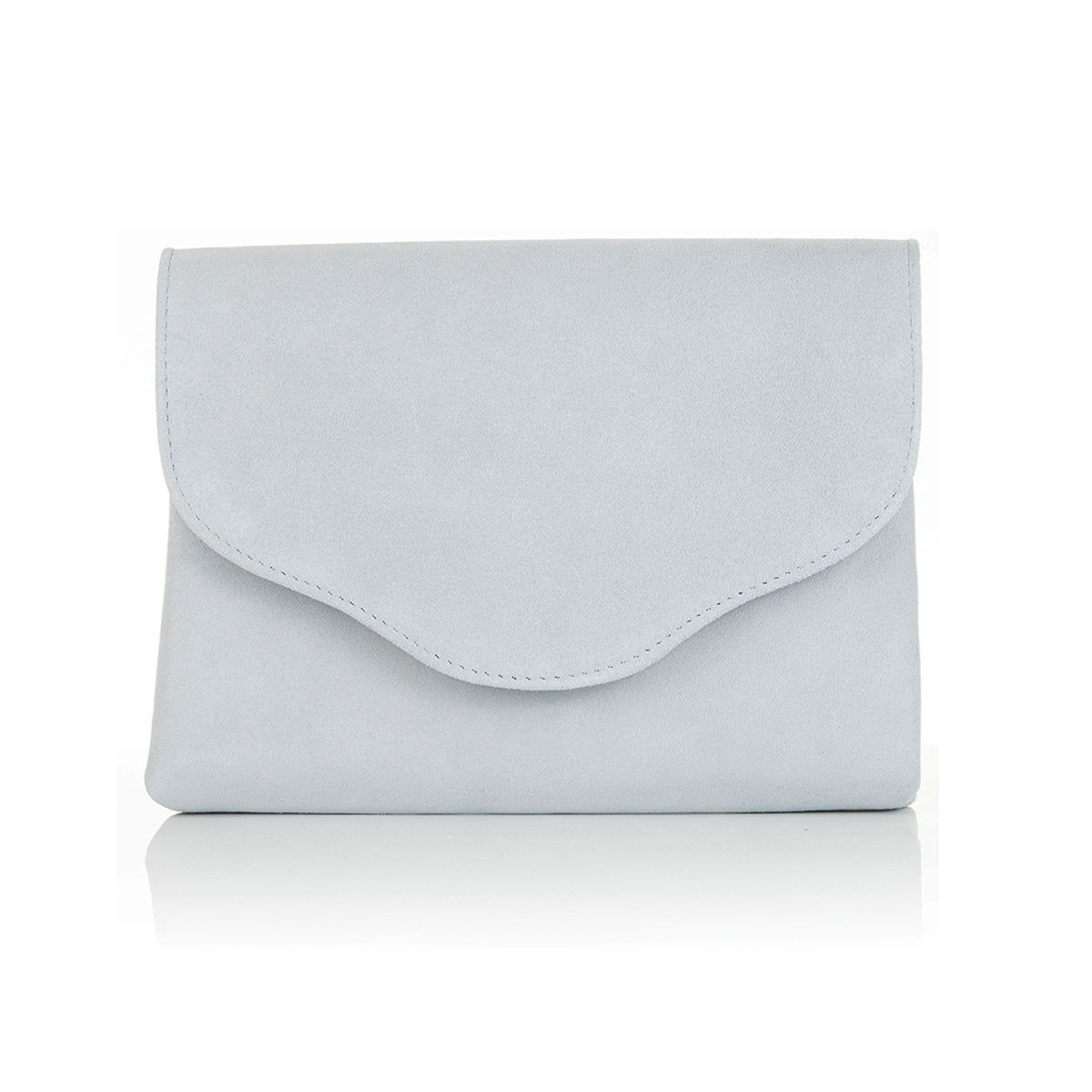 Pale blue suede clutch bag sale