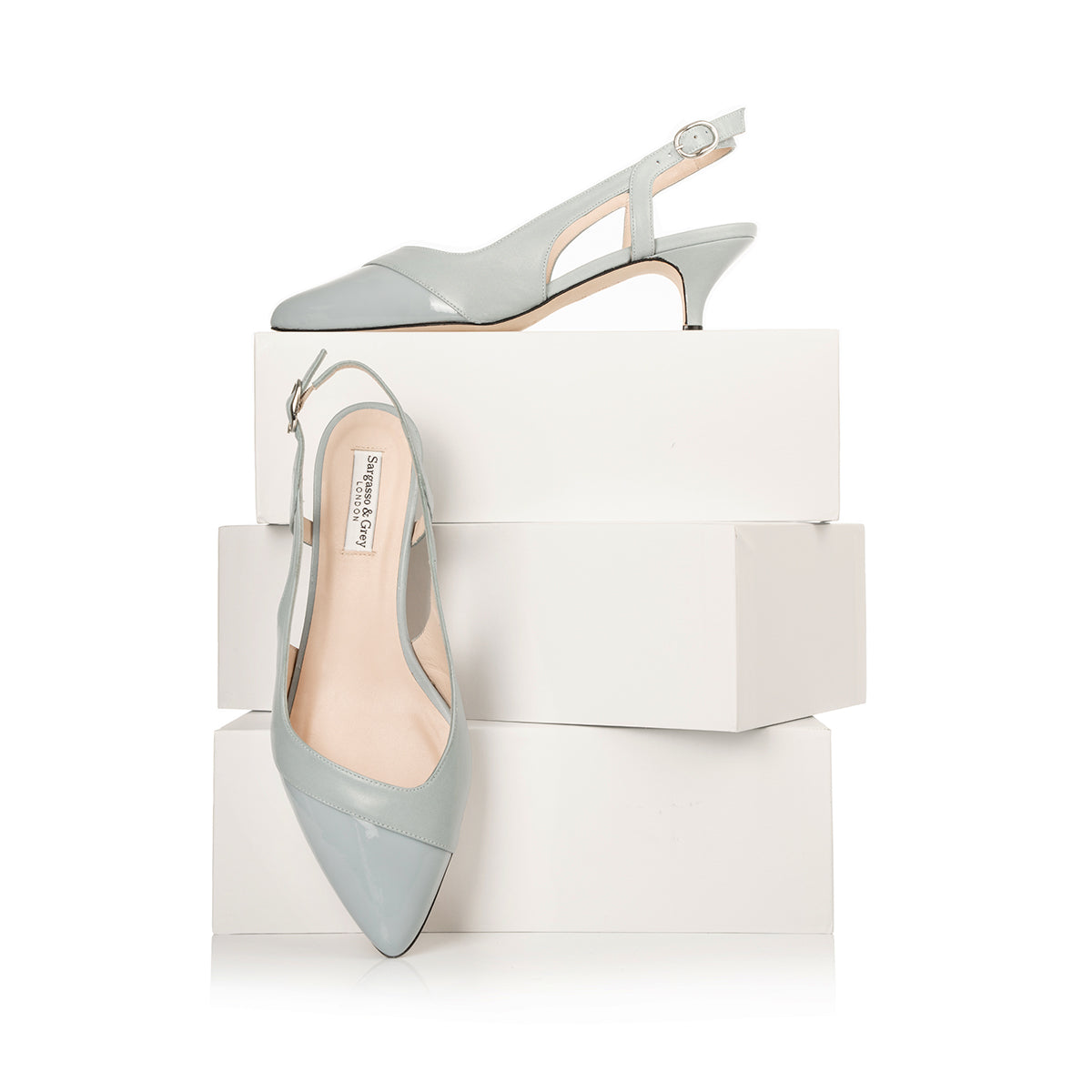 Lena Wide Width Slingback Ice Blue Leather