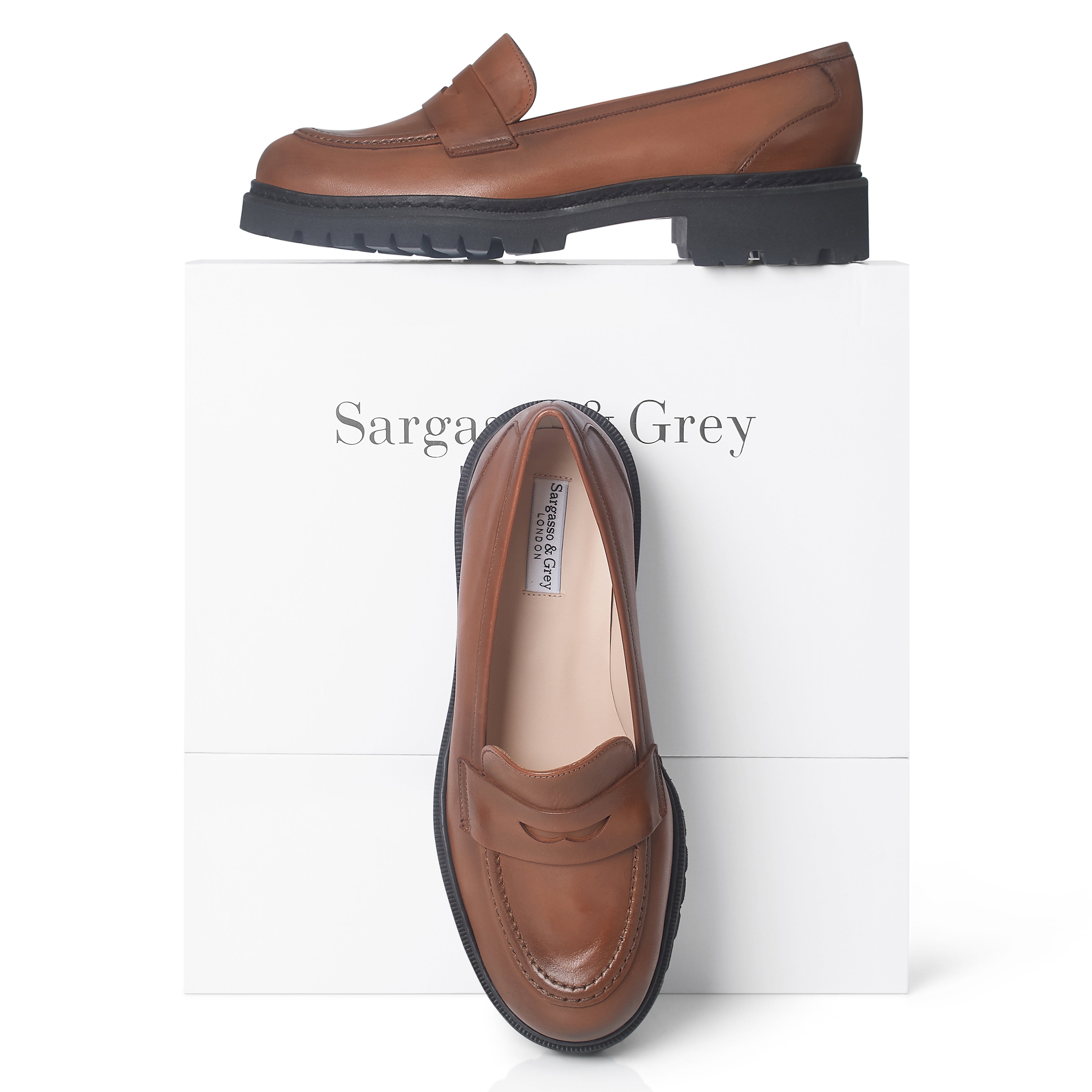 Mia Extra Wide Width Chunky Loafer - Brown Leather