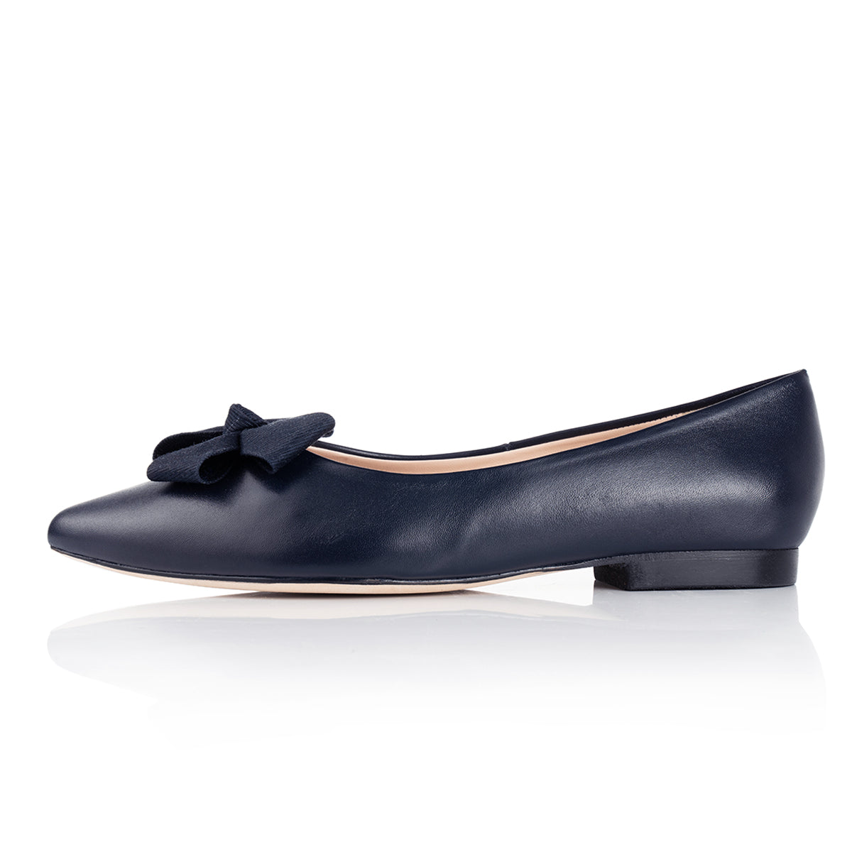 hver dag servitrice jomfru Wide Width Navy Leather Ballet Flats – Sargasso and Grey