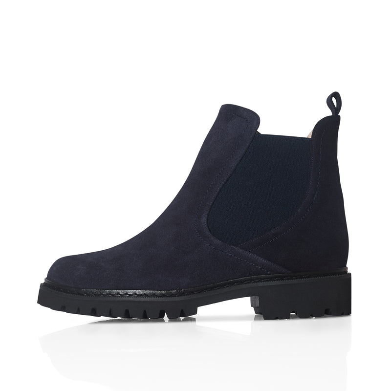 Koto Extra Wide Width Chelsea Boots - Navy Suede