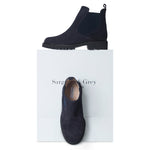 Koto Extra Wide Width Chelsea Boots - Navy Suede