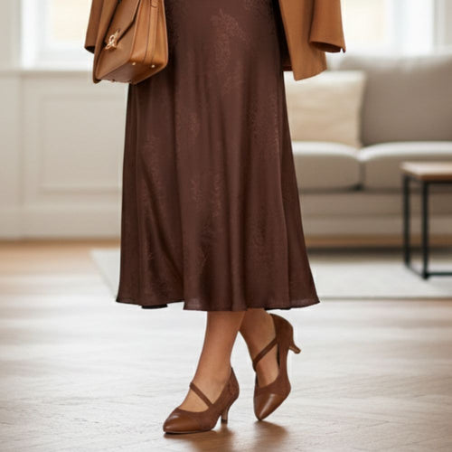 Ally Extra Wide Width Kitten Heels - Tan Suede