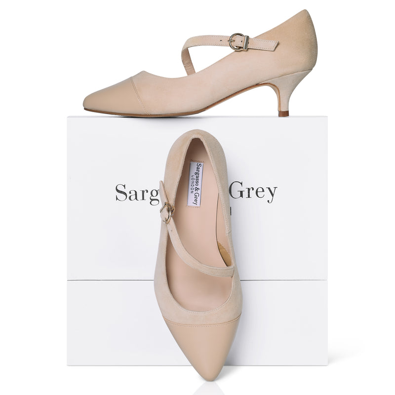 grey dress nude heels Ally Extra Wide Width Kitten - Suede 100% Polyester Lining
