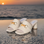 Amanda Extra Wide Width Mules  - Almond Leather