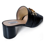 Amanda Extra Wide Width Mules  - Black Leather