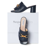 Amanda Extra Wide Width Mules  - Navy Leather