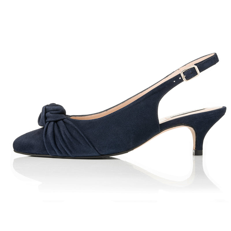 Andrea Wide Width Slingback - Navy Suede