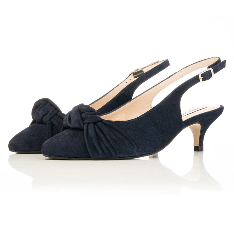 Andrea Wide Width Slingback - Navy Suede