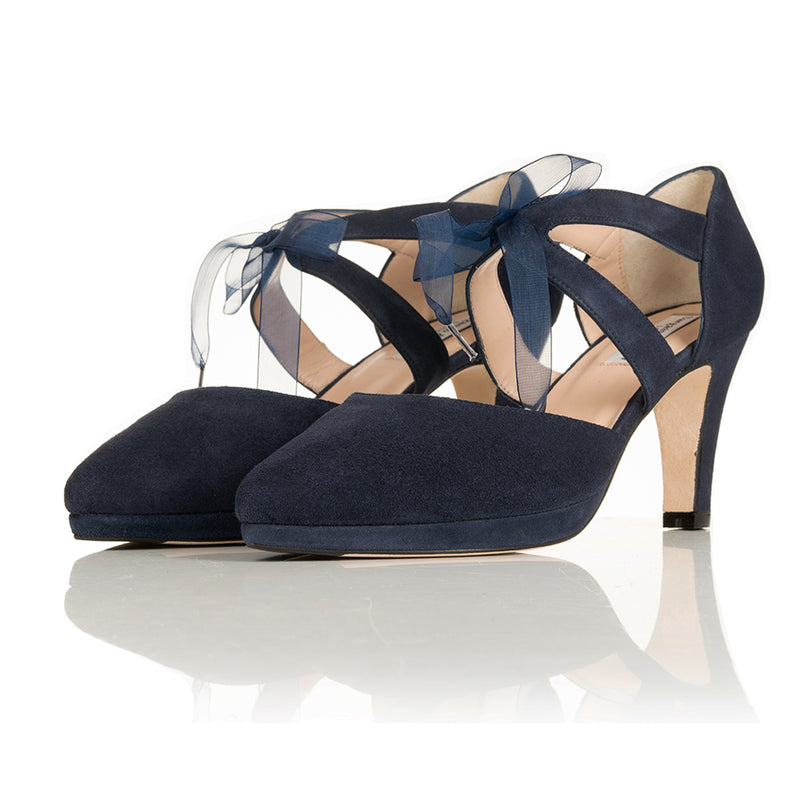 Anya Extra Wide Width Shoes - Navy Suede