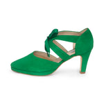 Anya Extra Wide Width Shoes - Green Suede