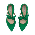 Anya Extra Wide Width Shoes - Green Suede