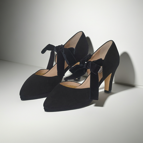 Arya Extra Wide Width Heels - Black Suede