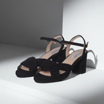 Belle - Extra Wide Width Sandal - Black Suede