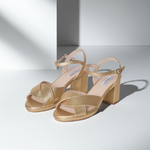 Belle - Extra Wide Width Sandal - Gold Leather