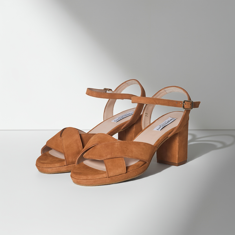 Belle - Extra Wide Width Sandal - Tan Suede