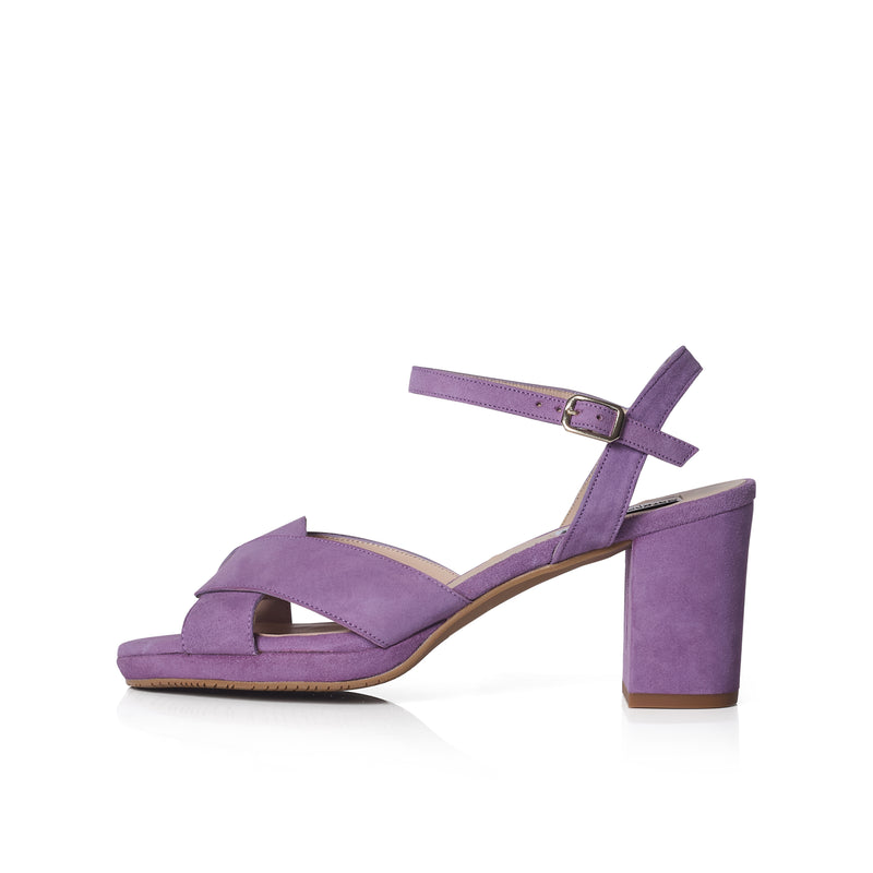 Belle - Extra Wide Width Sandal - Lavender Suede