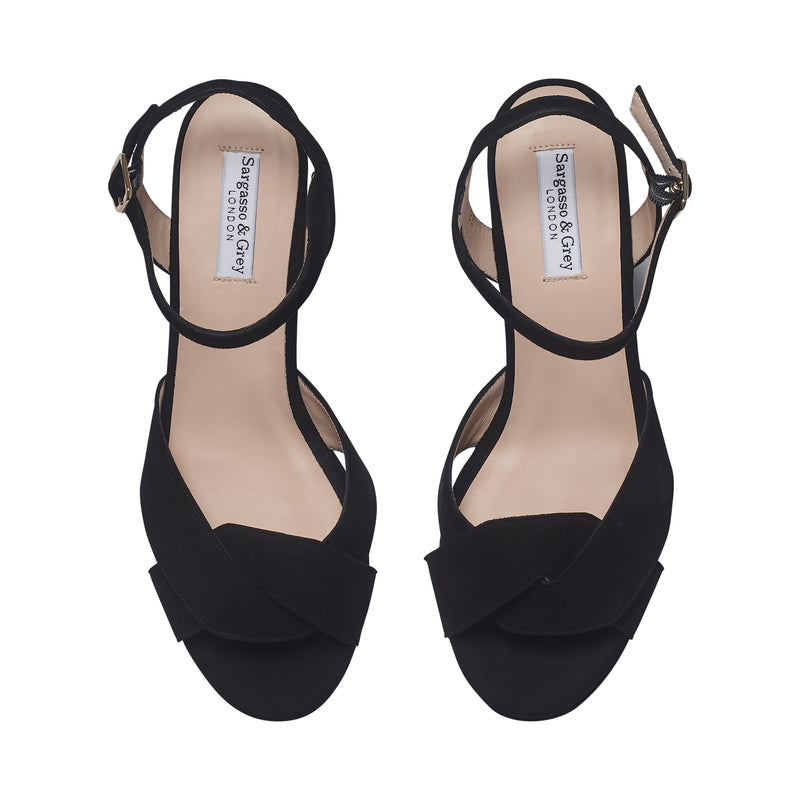Belle - Extra Wide Width Sandal - Black Suede