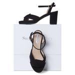 Belle - Extra Wide Width Sandal - Black Suede