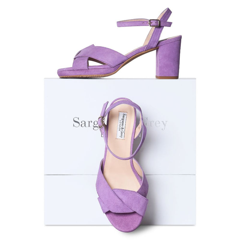 Belle - Extra Wide Width Sandal - Lavender Suede