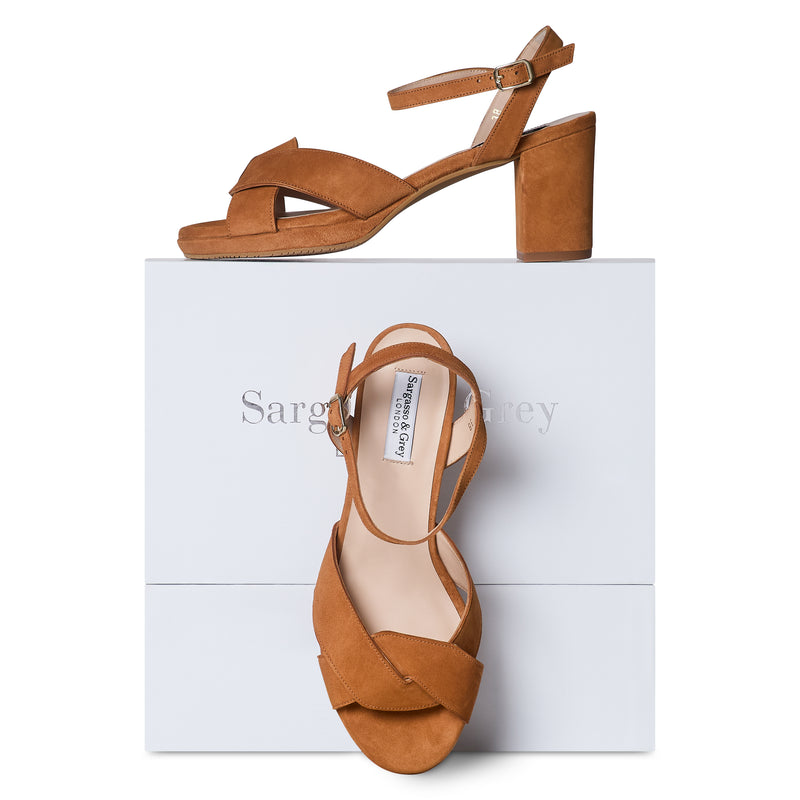 Belle - Extra Wide Width Sandal - Tan Suede