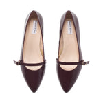 Billie Extra Wide Kitten Heels - Burgundy Patent Leather