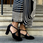 Gemma Extra Wide Pumps - Black Suede