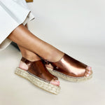 Bona - Extra Wide Width Espadrille - Bronze Metallic Leather