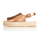 Bona - Extra Wide Width Espadrille - Bronze Metallic Leather