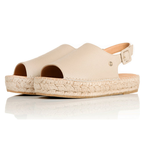 Bona - Wide Width Espadrille - Beige Leather