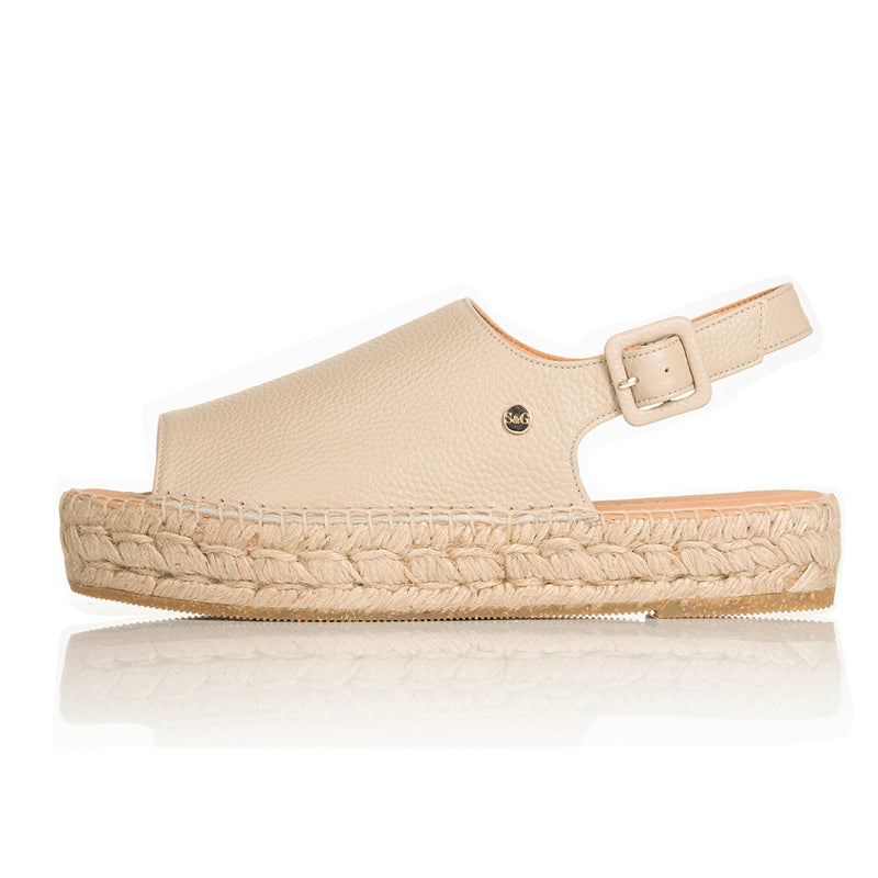 Bona - Wide Width Espadrille - Beige Leather