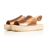 Bona - Extra Wide Width Espadrille - Bronze Metallic Leather