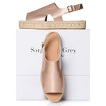 Bonnie - Extra Wide Width Espadrille - Rose Gold Metallic Leather