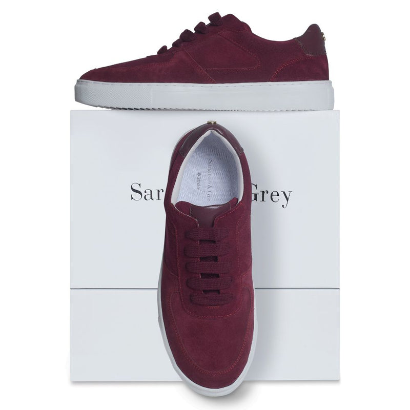 Emma Wide Width Sneakers - Burgundy Suede
