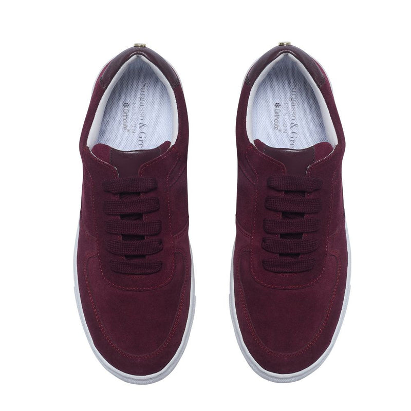 Emma Wide Width Sneakers - Burgundy Suede