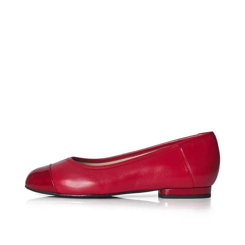 Capella Extra Wide Width Flats - Red Leather