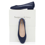 Capella Extra Wide Width Flats - Navy Leather