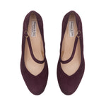 Clare Wide Width Mary Jane Platforms - Burgundy Suede