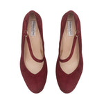 Clare Wide Width Mary Jane Platforms - Burgundy Suede