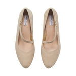 Clare Wide Width Mary Jane Platforms - Almond Suede