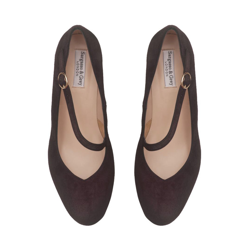 Clare Wide Width Mary Jane Platforms - Brown Suede