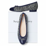 Corrine Extra Wide Width Flats - Navy Tweed