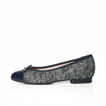 Corrine Extra Wide Width Flats - Navy Tweed