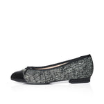 Corrine Extra Wide Width Flats - Black Tweed