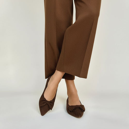 Dionne Extra Wide Width Flats - Chocolate Brown Suede