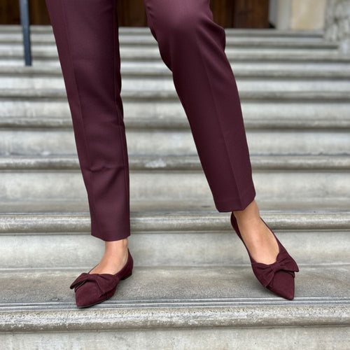 Dionne Extra Wide Width Flats - Burgundy Suede