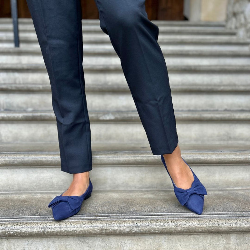 Dionne Wide Width Flats - Navy Suede