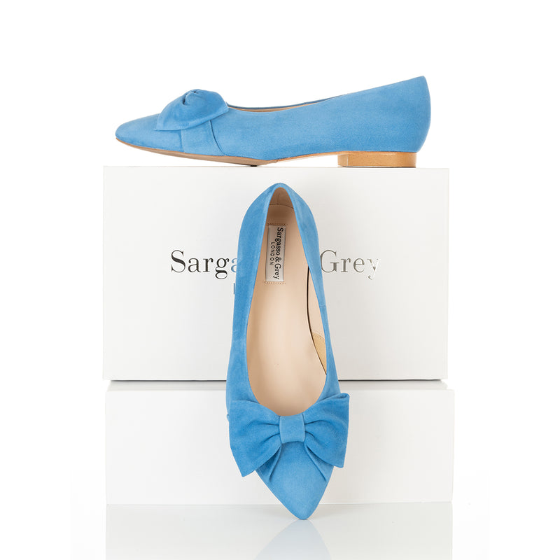 Dionne Wide Width Flats - Blue Suede