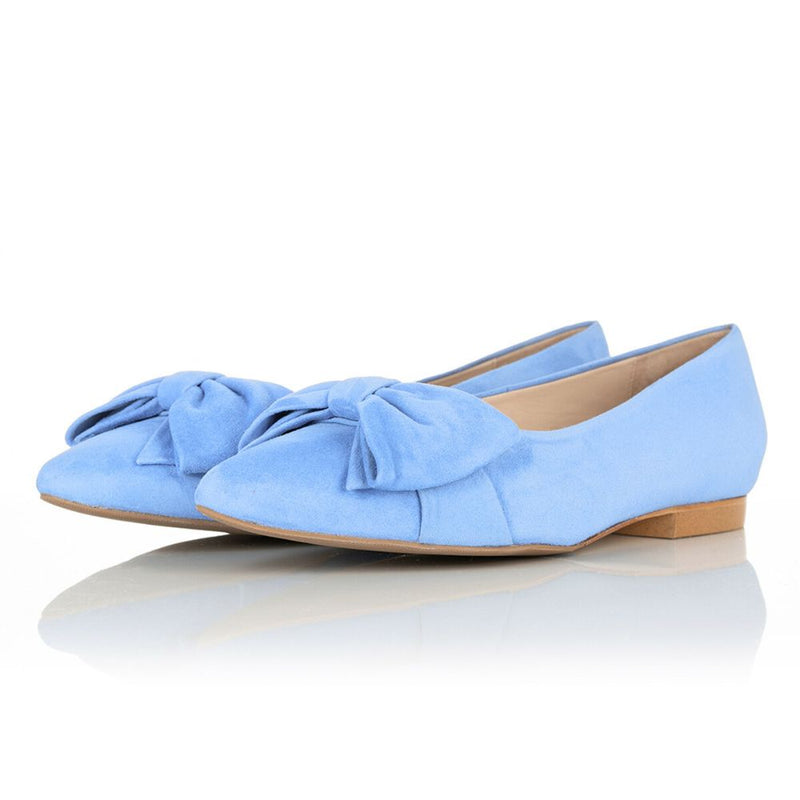 Dionne Extra Wide Width Flats - Light Blue Suede