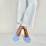 Dionne Extra Wide Width Flats - Light Blue Suede